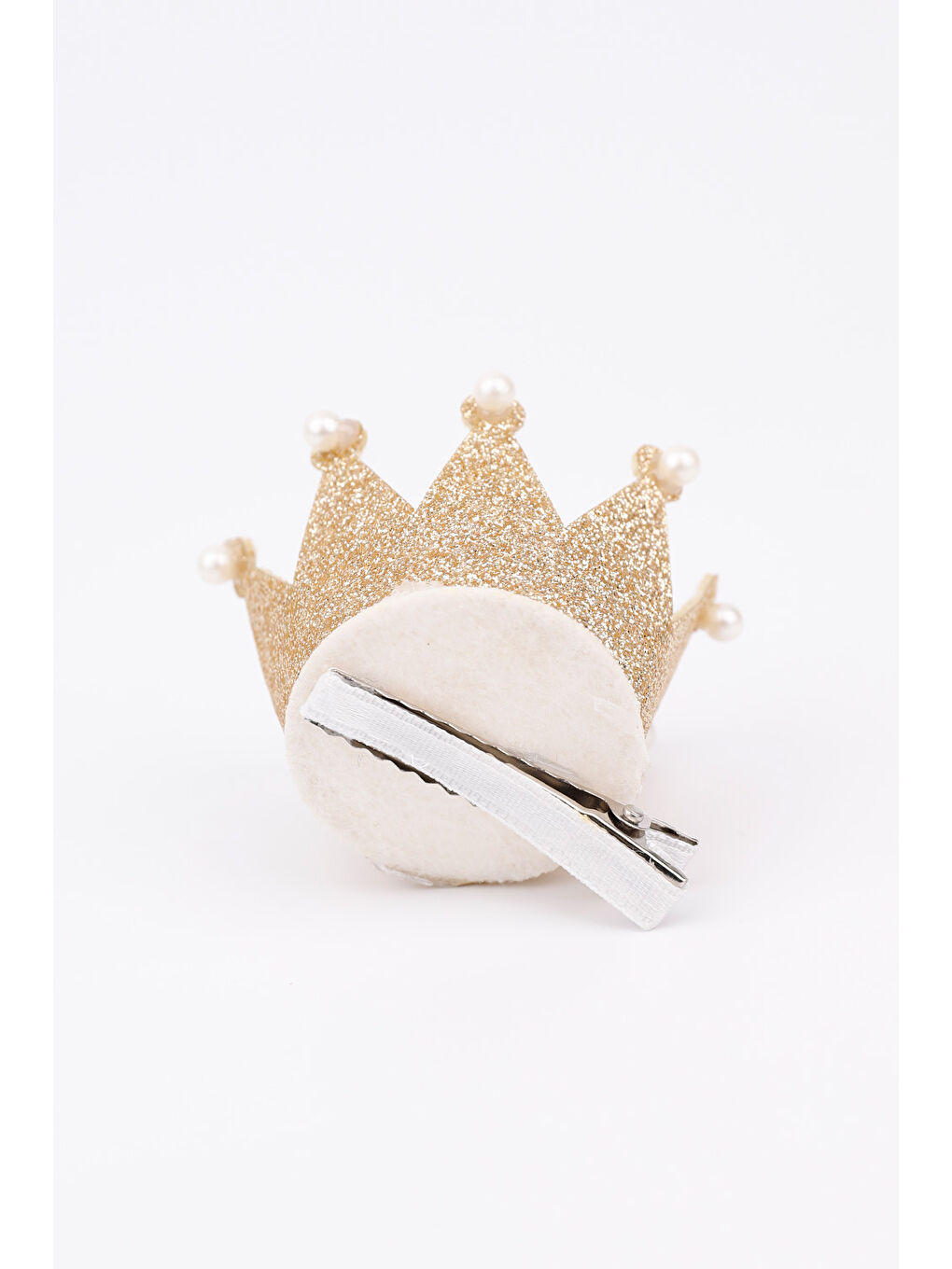 Sarı Altın İnci Detaylı Kraliçe Kız Çocuk Klips Toka-1