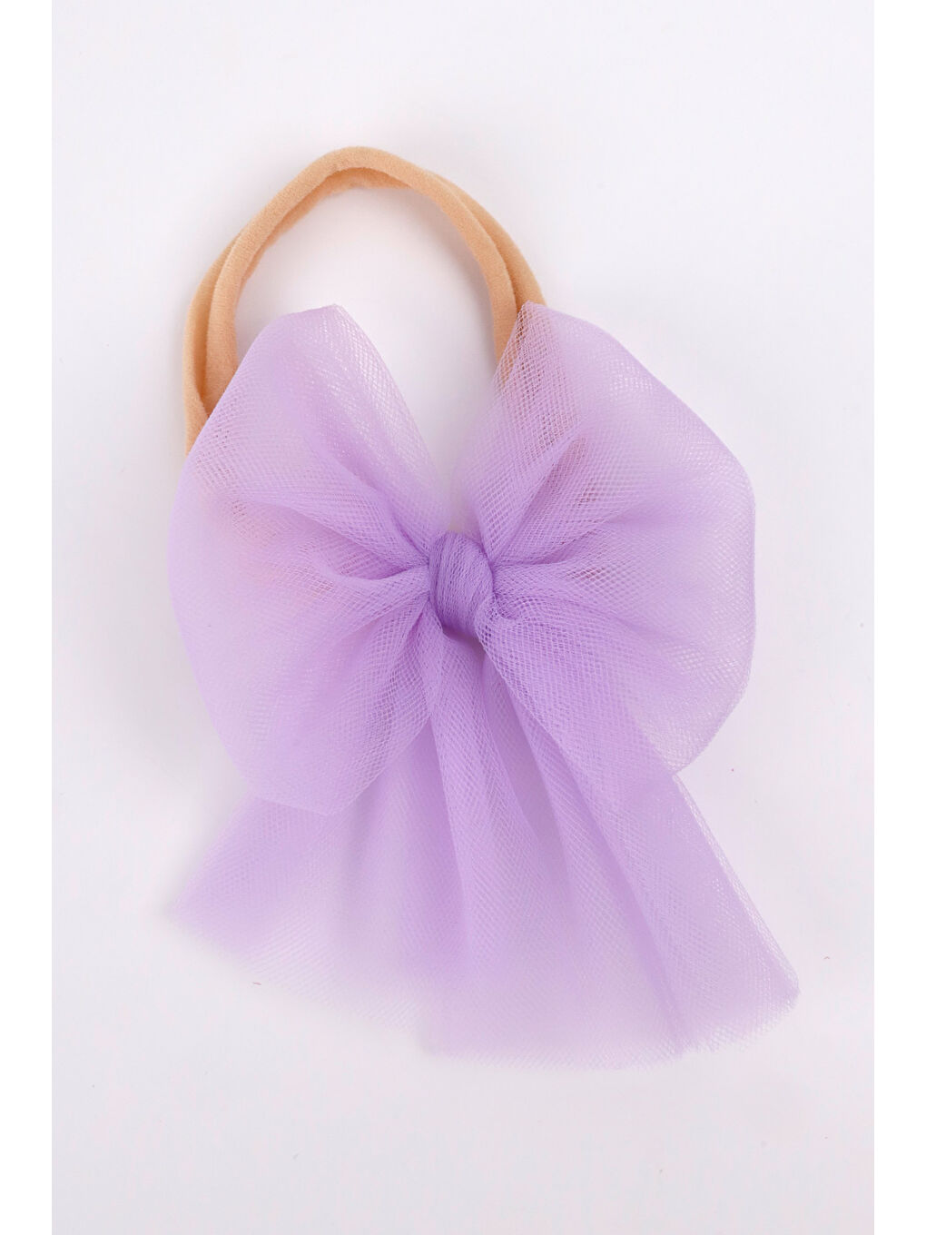 Lila Tül Fiyonk Saç Bandı-1