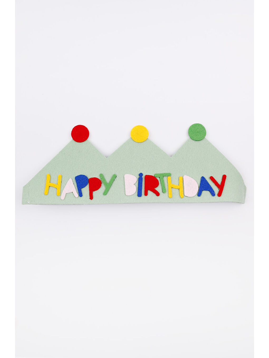 Yeşil Lastikli Keçe Happy Birthday Taç-2
