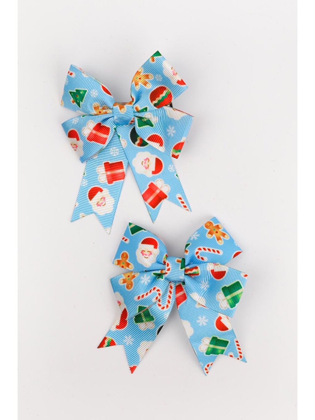 Mavi Baston Şeker Desenli 2'li Kız Çocuk Fiyonk Klips Toka-2