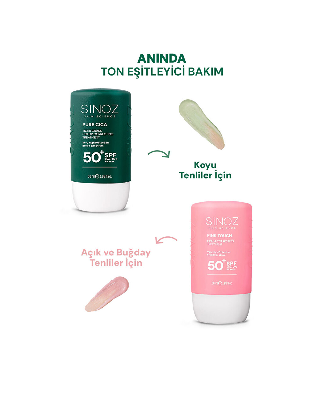 Pure Cica Tiger Grass Anında Ton Eşitleyici Onarıcı Nemlendirici Spf50 Sıvı Yüz Güneş Kremi-4