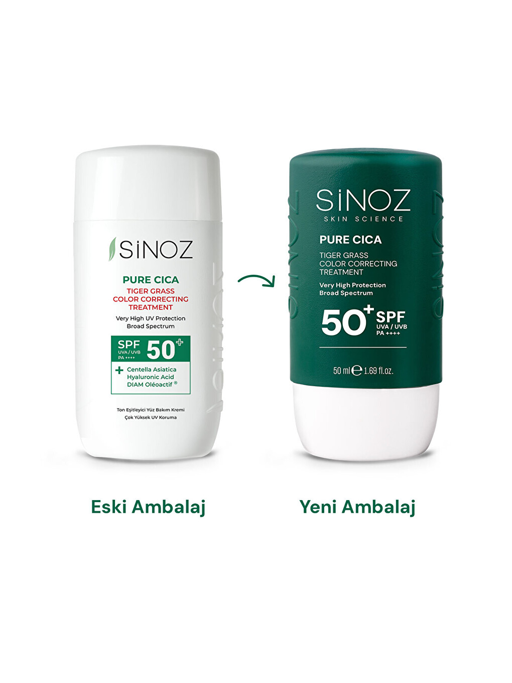 Pure Cica Tiger Grass Anında Ton Eşitleyici Onarıcı Nemlendirici Spf50 Sıvı Yüz Güneş Kremi-8