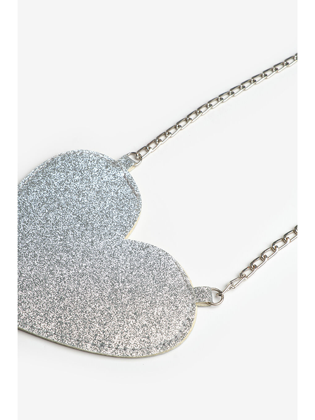 Gri Gümüş Kalp Şekilli Kız Çocuk Çanta-1