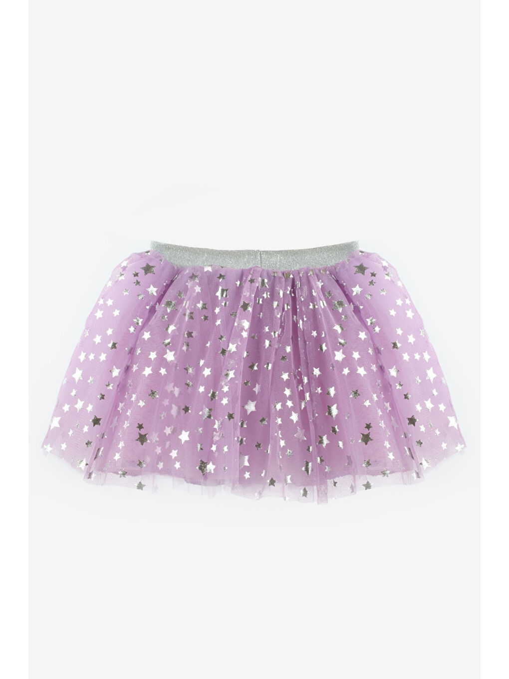 Lila Yıldız Baskılı Kız Çocuk Tül Etek - Pauline-4