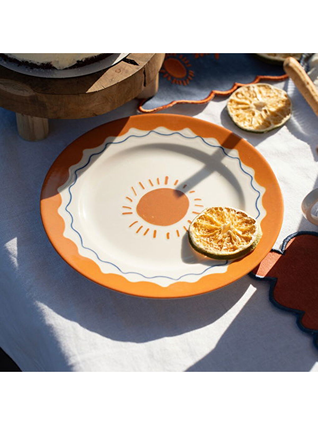 Ekru Kitchen Sun Tatlı ve Kahvaltı Tabağı - Krem / Sarı - 21 cm-5