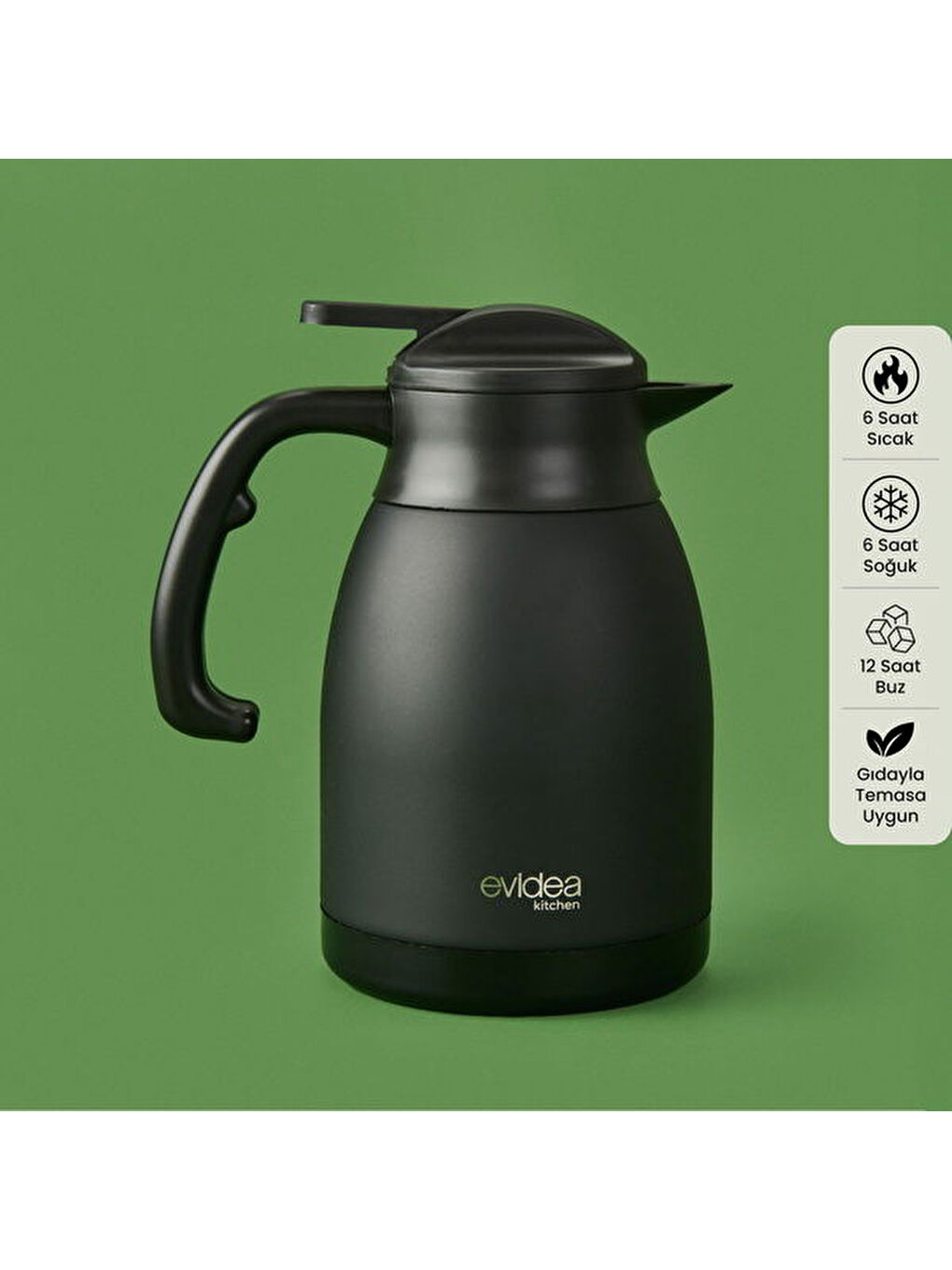 Kitchen Çay Termosu - Siyah - 1,5 lt-5