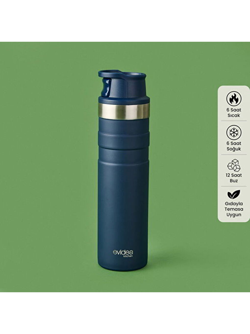 Kitchen Bireysel Termos - Lacivert - 600 ml-6