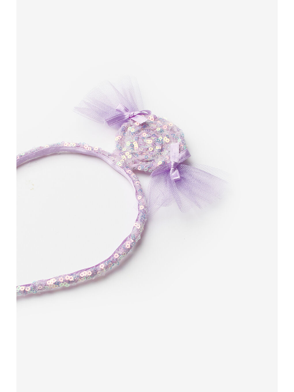 Lila Pullu Şeker Figürlü Kız Çocuk Taç-1