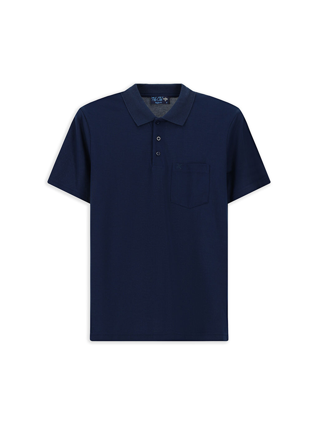 Lacivert Regular Fit Pamuklu Nakışlı Cepli Polo Yaka Tişört-6