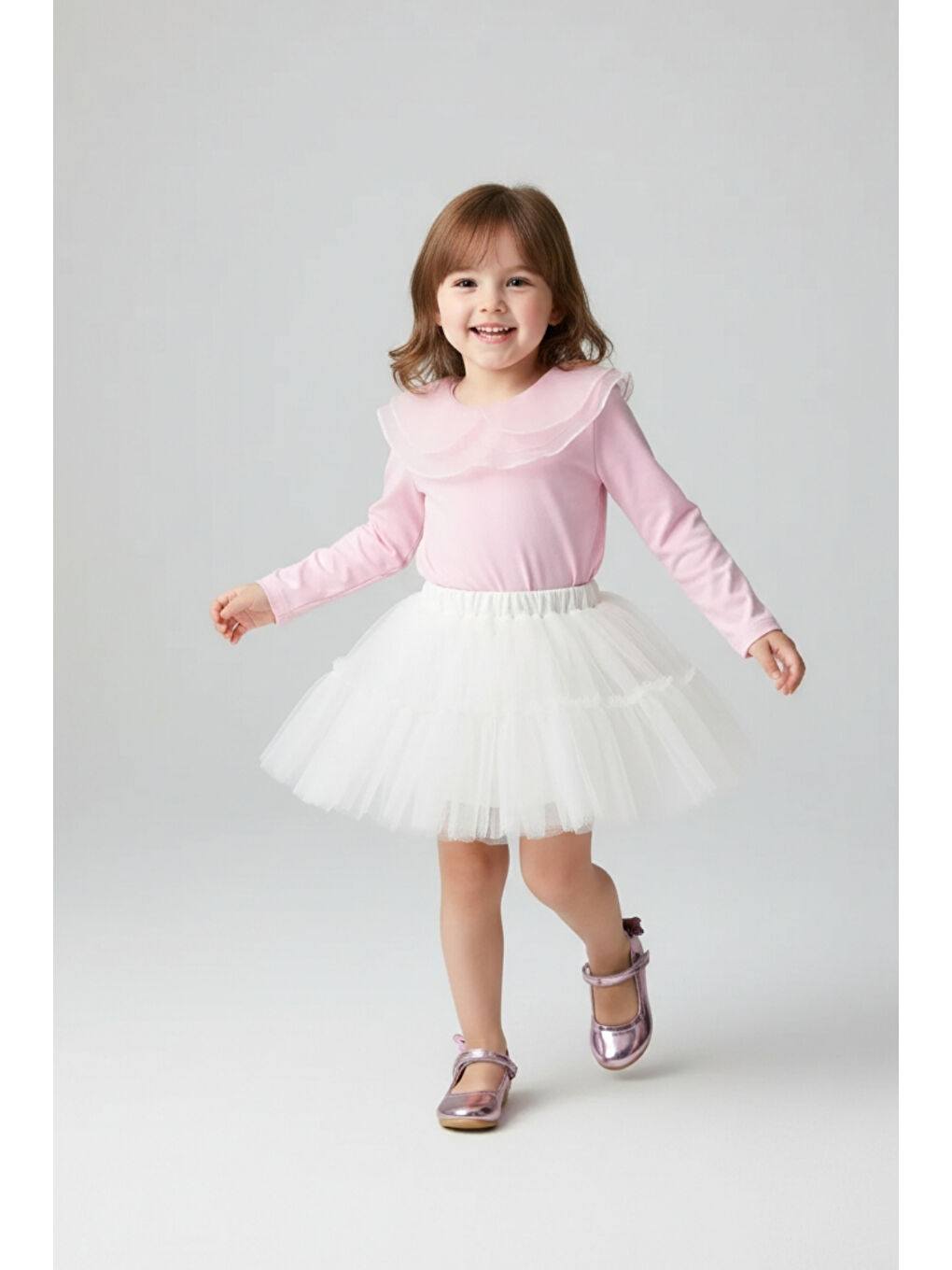 Beyaz Kız Çocuk Tül Etek - Miley
