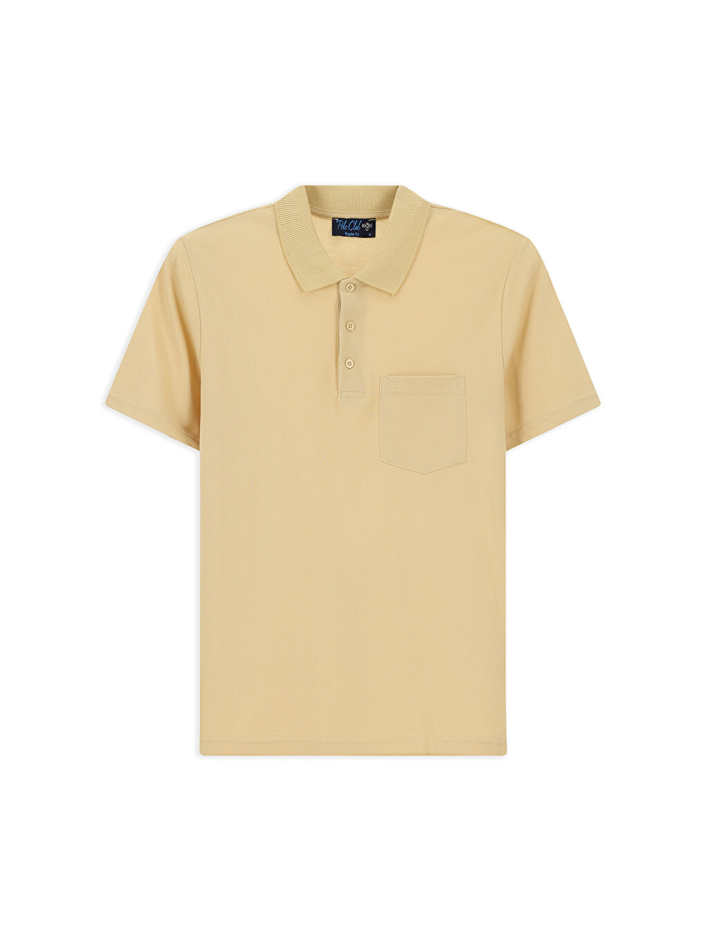 Bej Regular Fit Pamuklu Nakışlı Cepli Polo Yaka Tişört-7