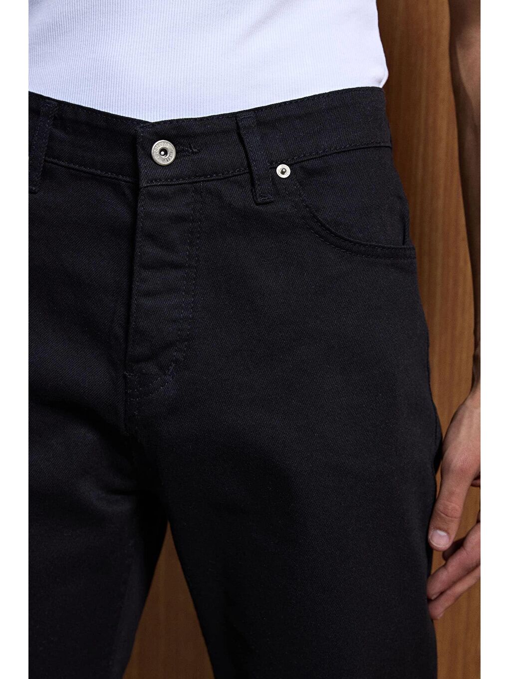 Erkek Baggy Fit Basic Jean Pantolon Siyah-1