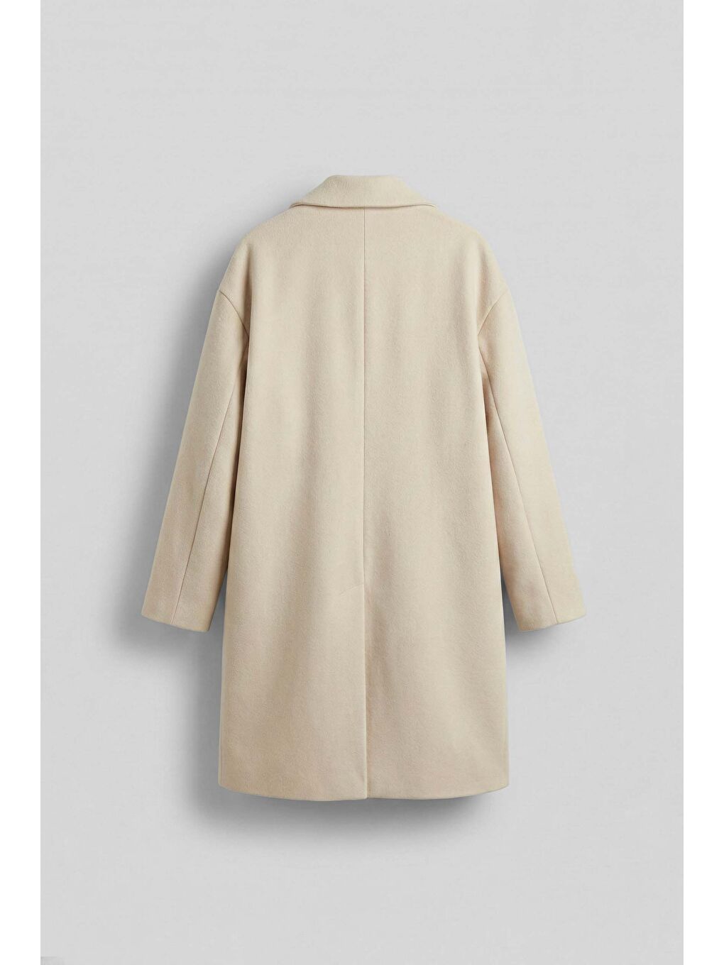 Erkek Oversize Uzun İtalyan Kaşe Kaban Bej-1