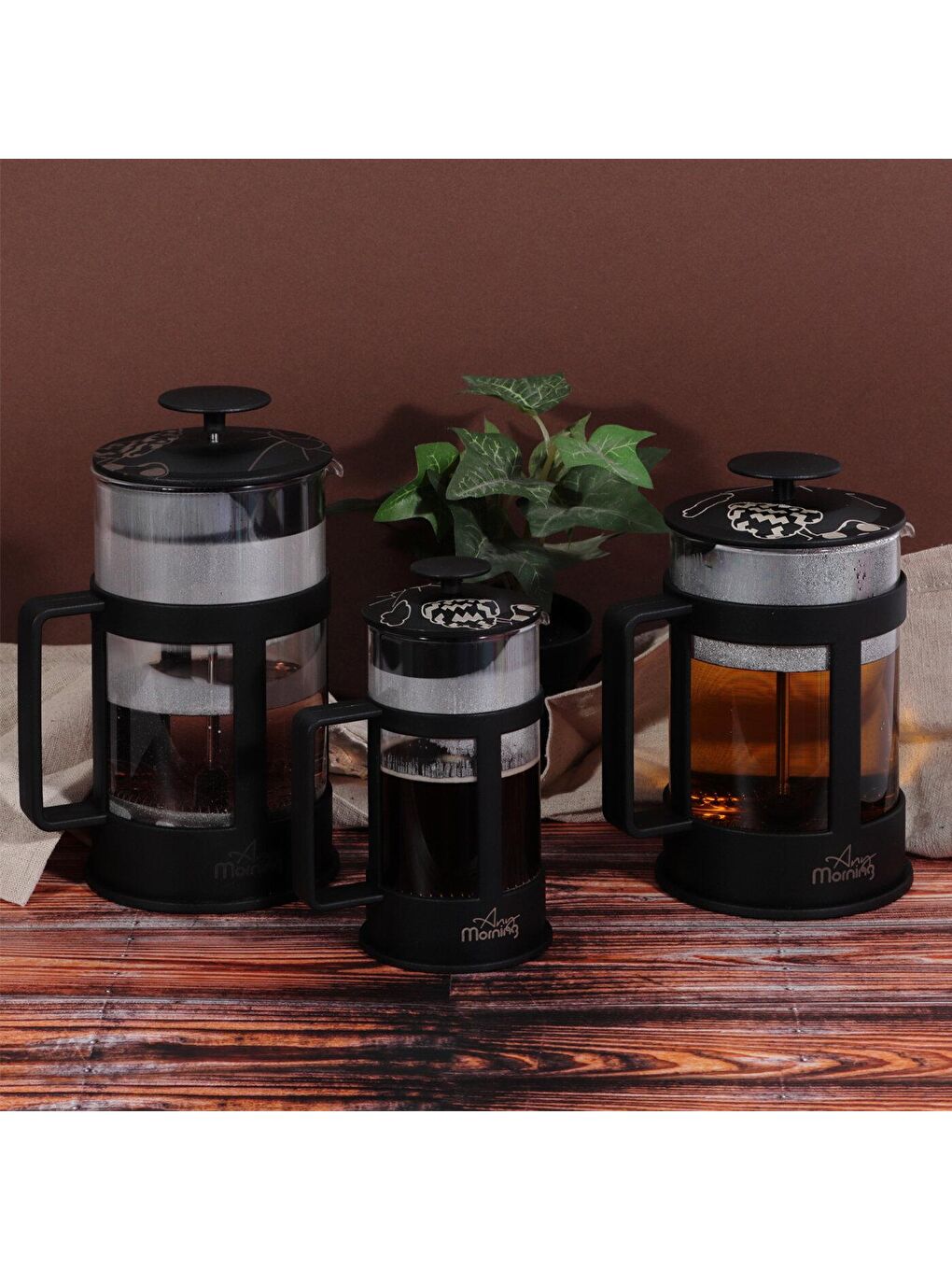 Any Morning Siyah FY04 Kahve ve Bitki Çayı için French Press 800 ml - 3