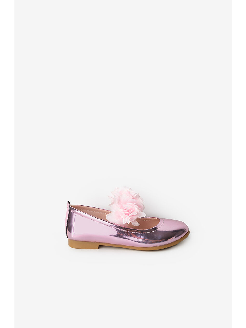 Pembe Tül Çiçekli Kız Çocuk Ayakkabı-1