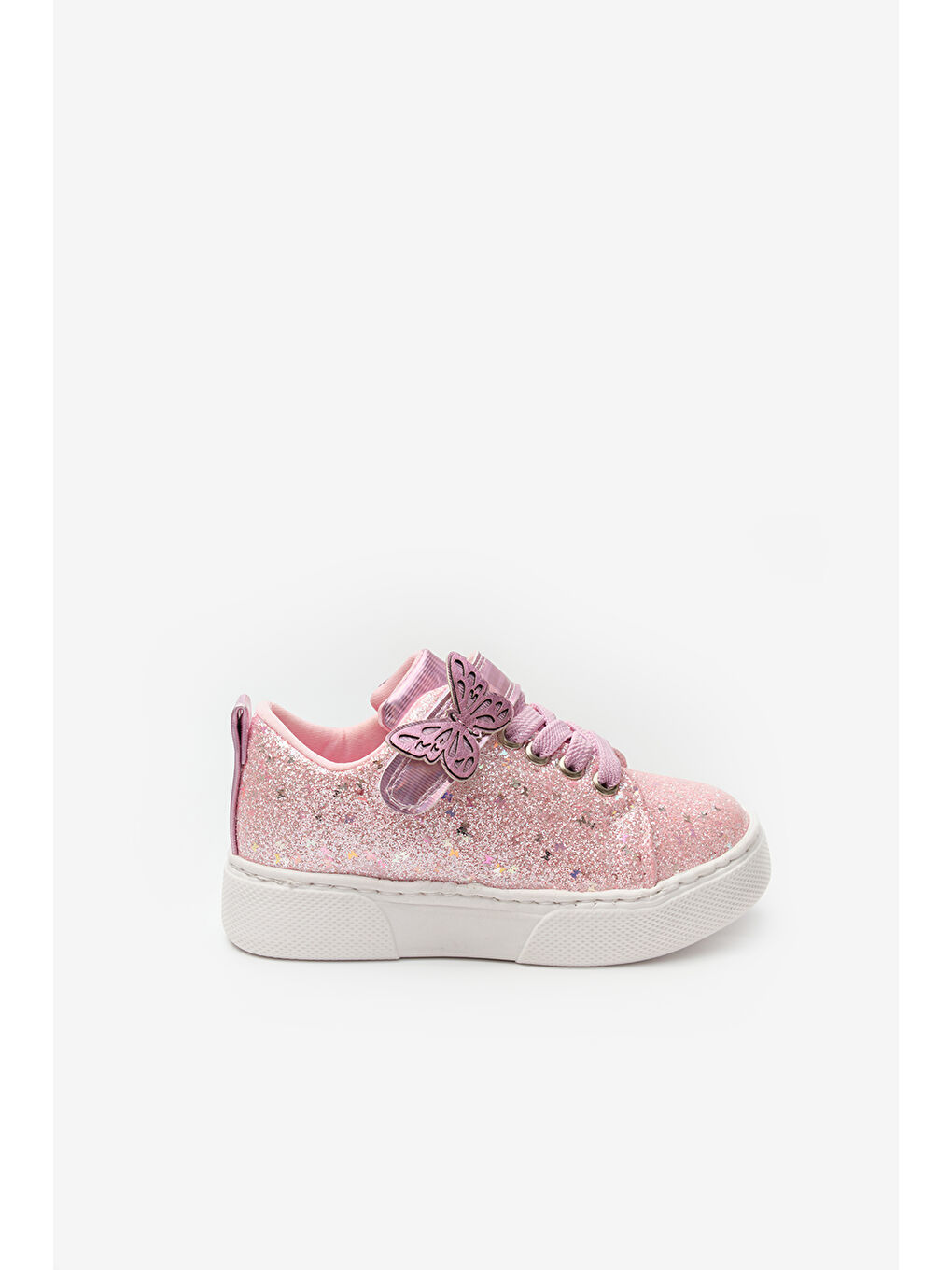 Pembe Kelebek Detaylı Kız Çocuk Spor Ayakkabı-1