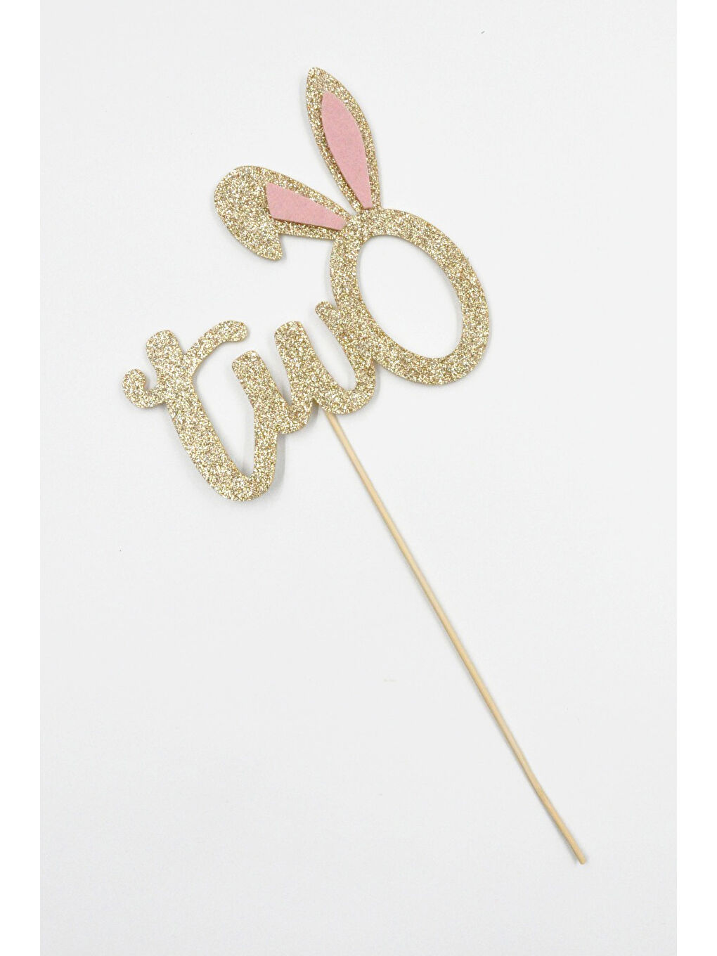 Sarı Altın Tavşan Kulaklı Two Pasta Süsü-1