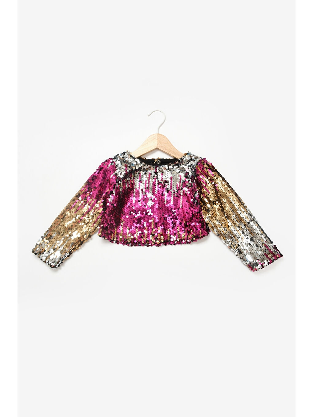 Siyah Payetli Etek Crop Kız Çocuk İkili Takım - Beatrice-4