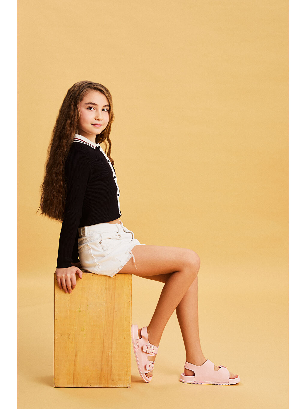 Pembe Miyu Hafif Kız Bebek Pudra Sandalet-2