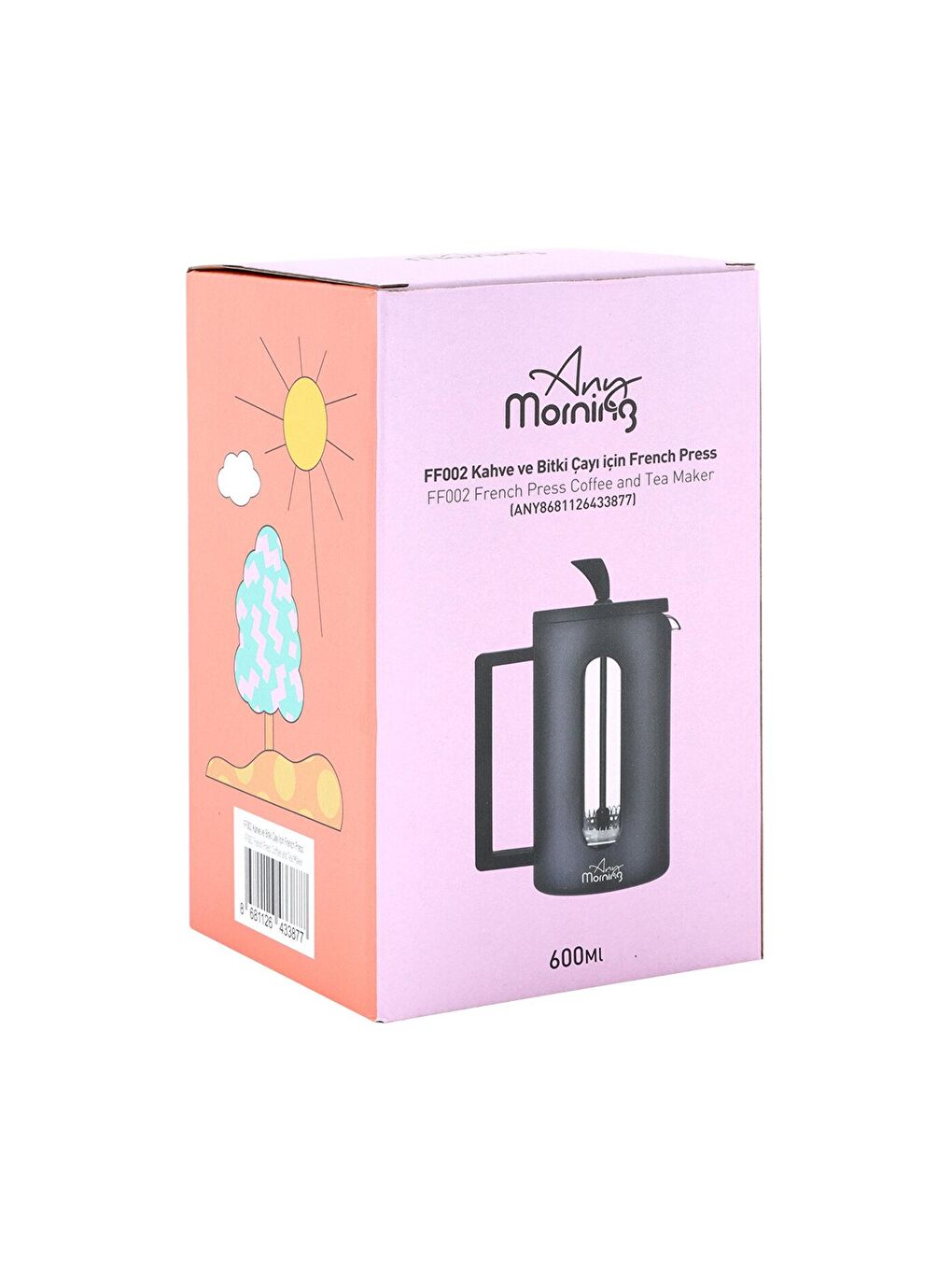 Any Morning Siyah FF002 Kahve ve Bitki Çayı için French Press 600 ml - 3