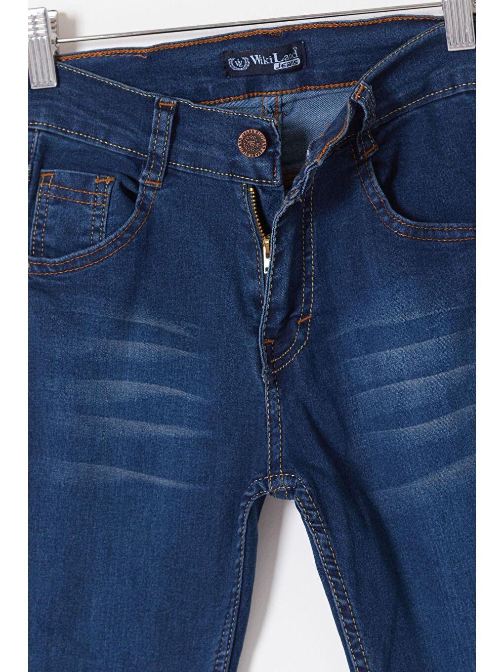 Lacivert Erkek Çocuk Yıpratmalı Jean Pantolon 12-17 Yaş 13783-2