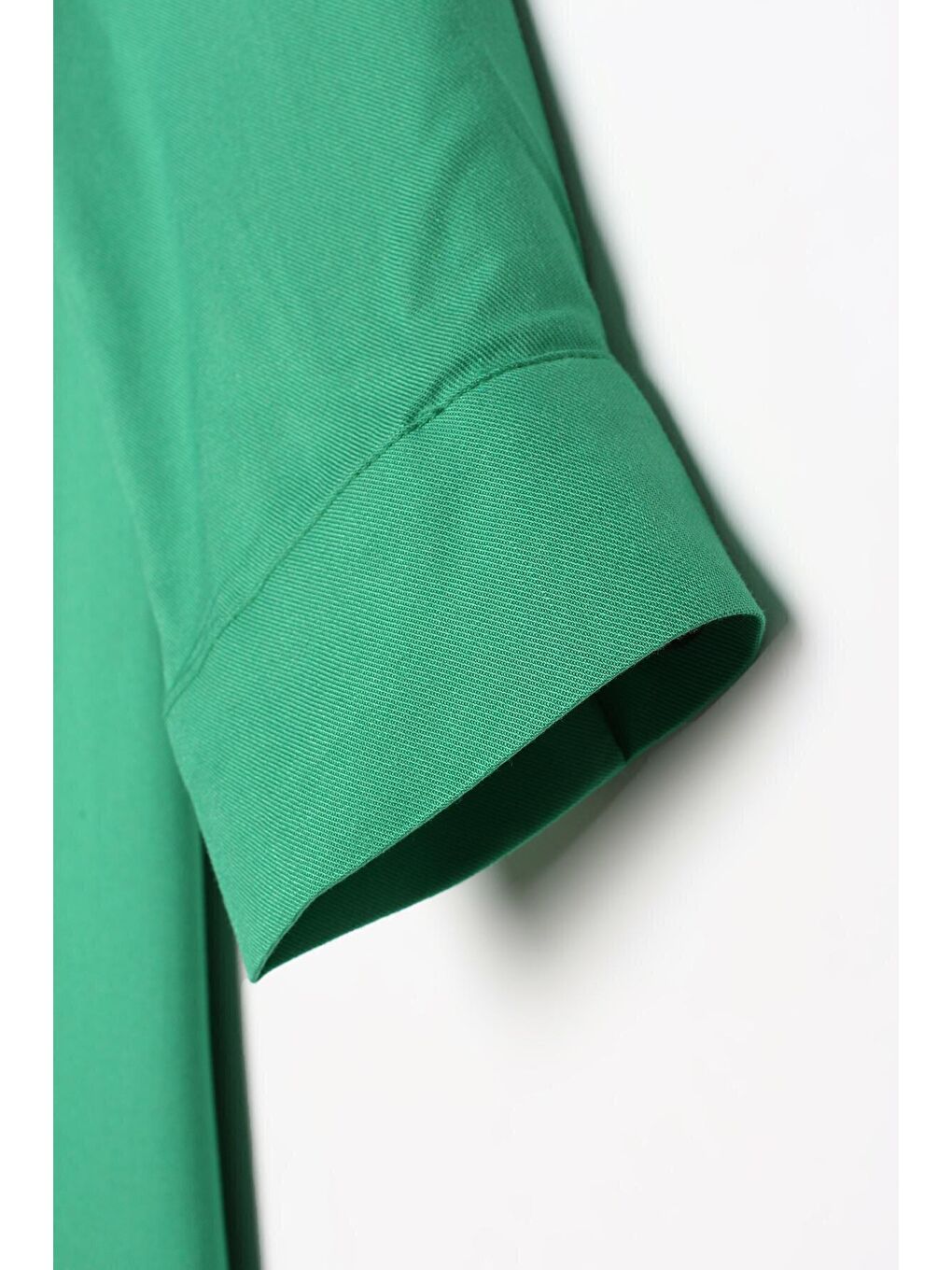 Çimen Yeşili Gizli Patlı Gömlek Tunik-4