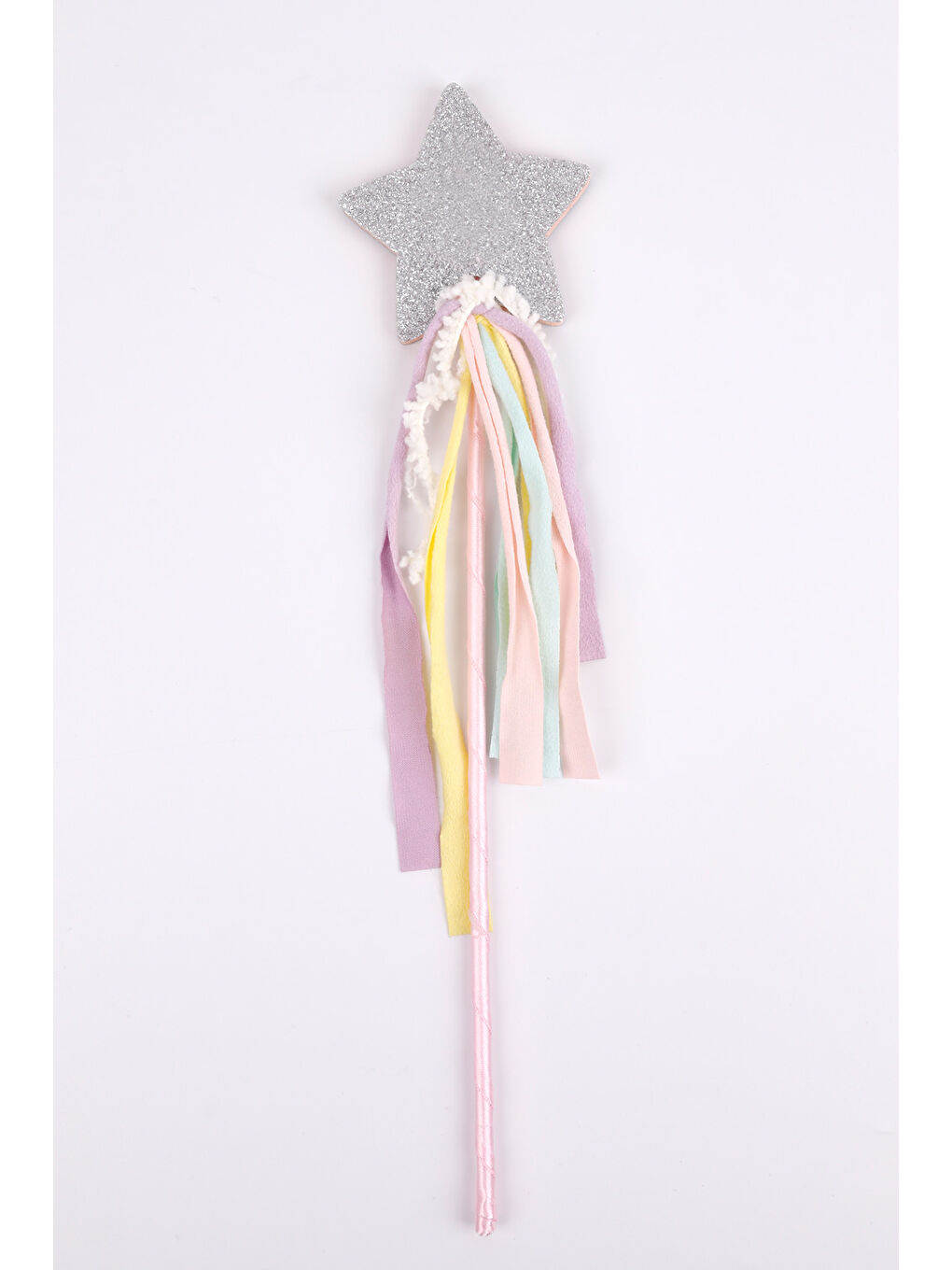 Pembe Yıldız Püsküllü Kız Çocuk Asa Taç Set-1