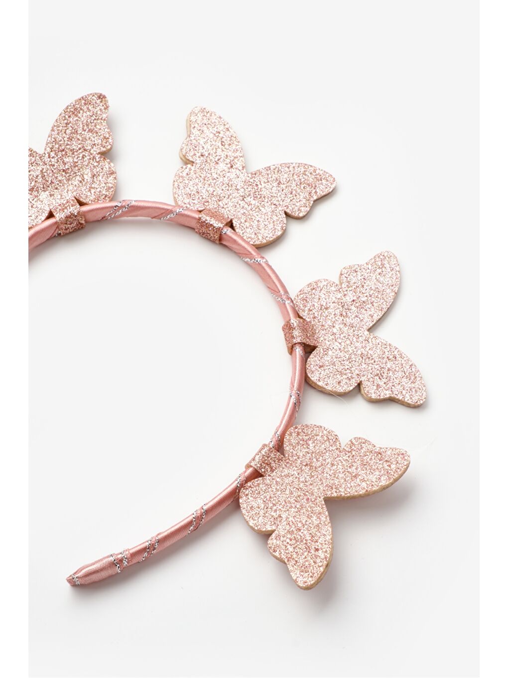 Pembe Rose 5'li Kelebek Figürlü Kız Çocuk Taç-1