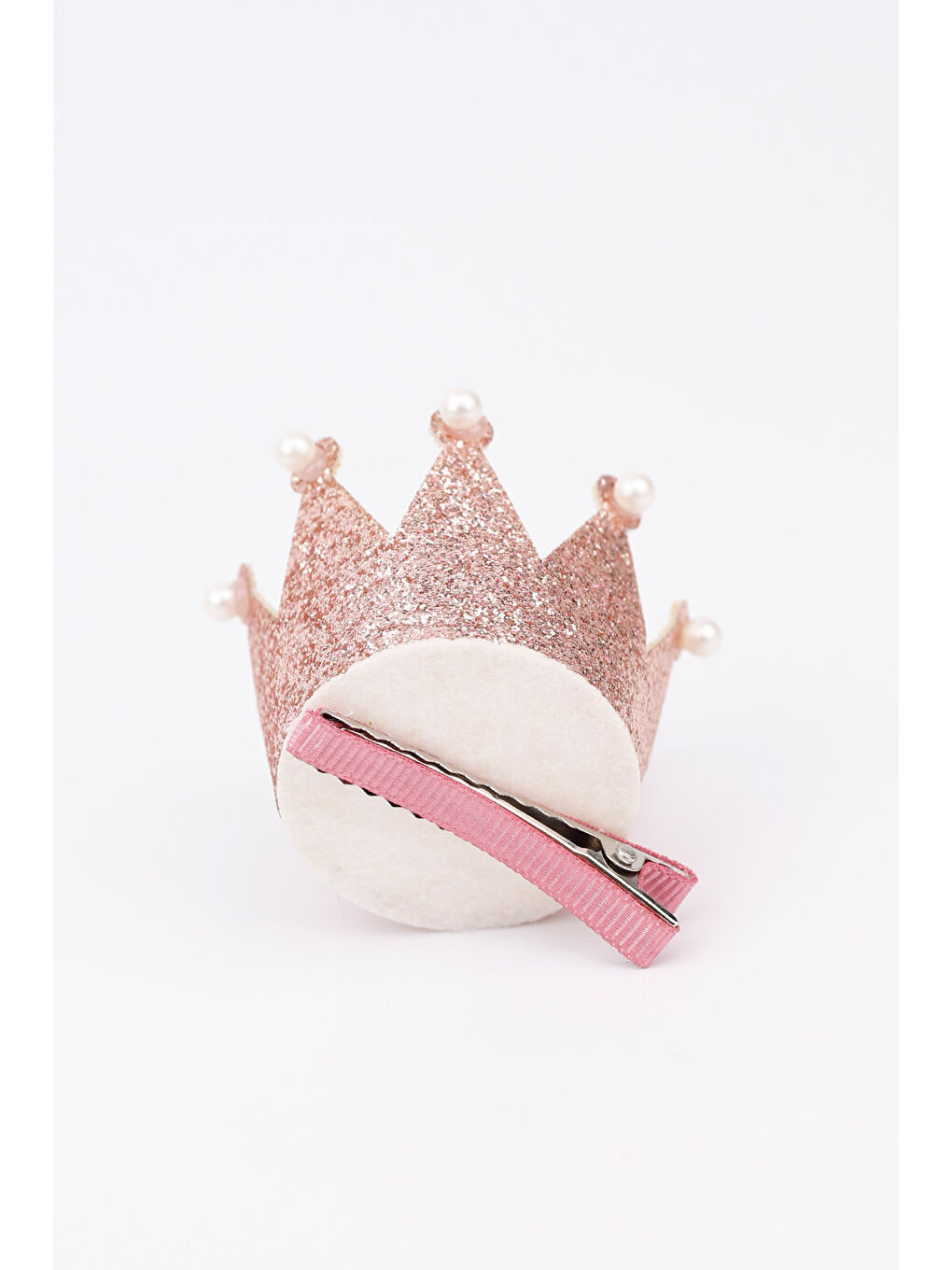 Pembe Rose İnci Detaylı Kraliçe Kız Çocuk Klips Toka-1