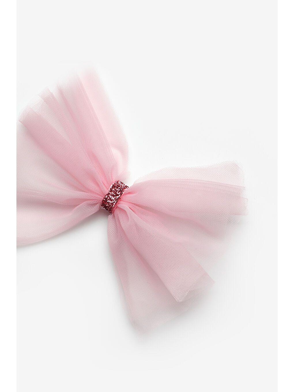 Pembe Simli Bağlamalı Kız Çocuk Tül Klips Toka-1