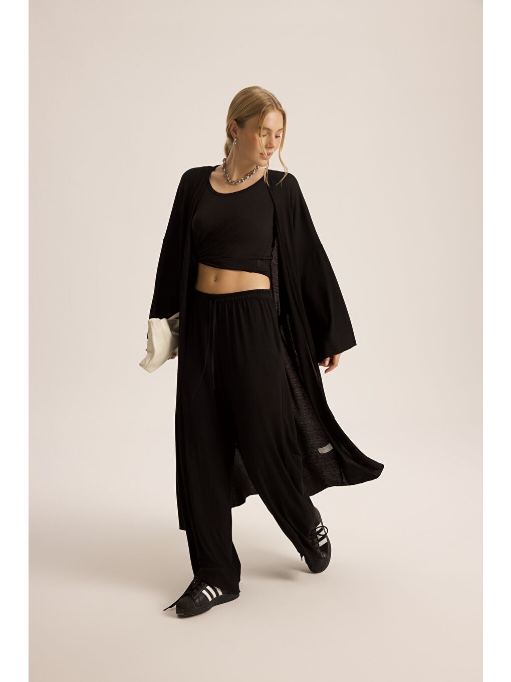 Raina Siyah Kimono Basic Üçlü Takım-2