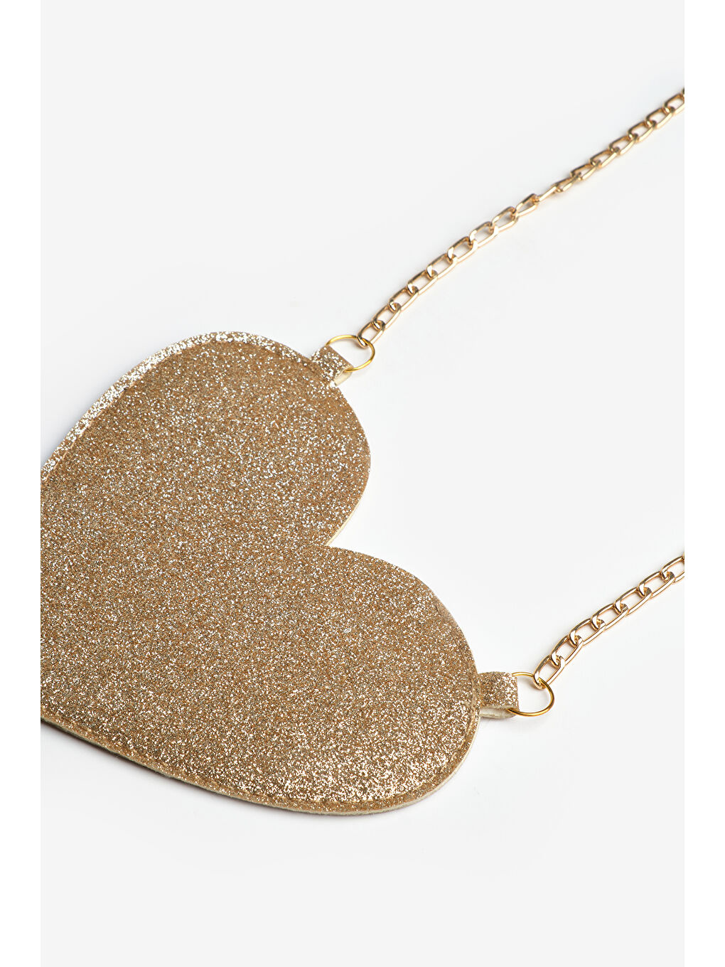 Sarı Altın Kalp Şekilli Kız Çocuk Çanta-1