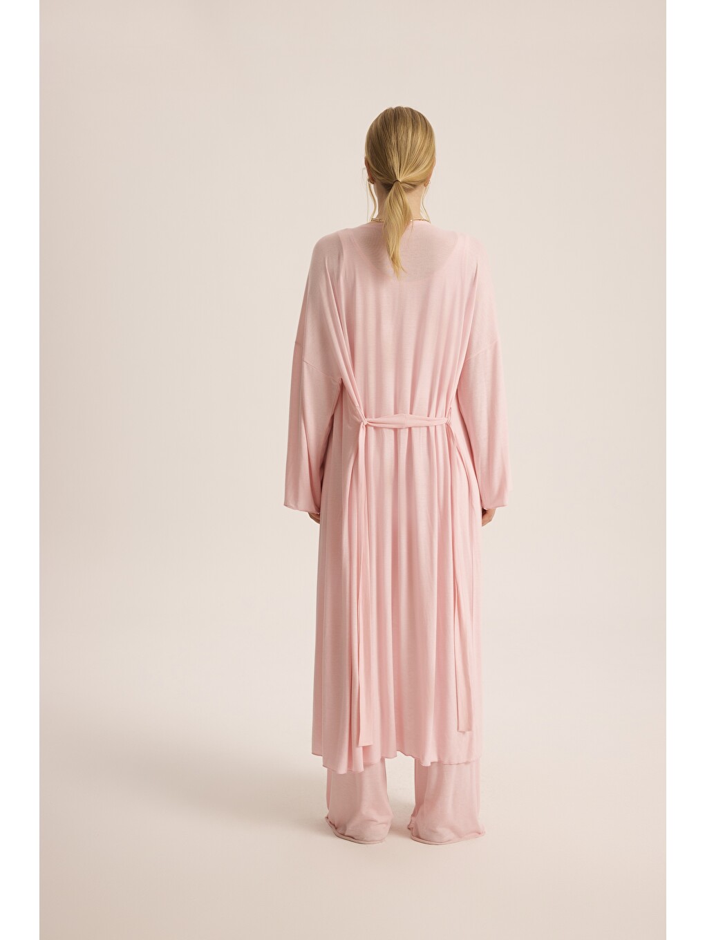 Raina Pembe Kimono Basic Üçlü Takım-4