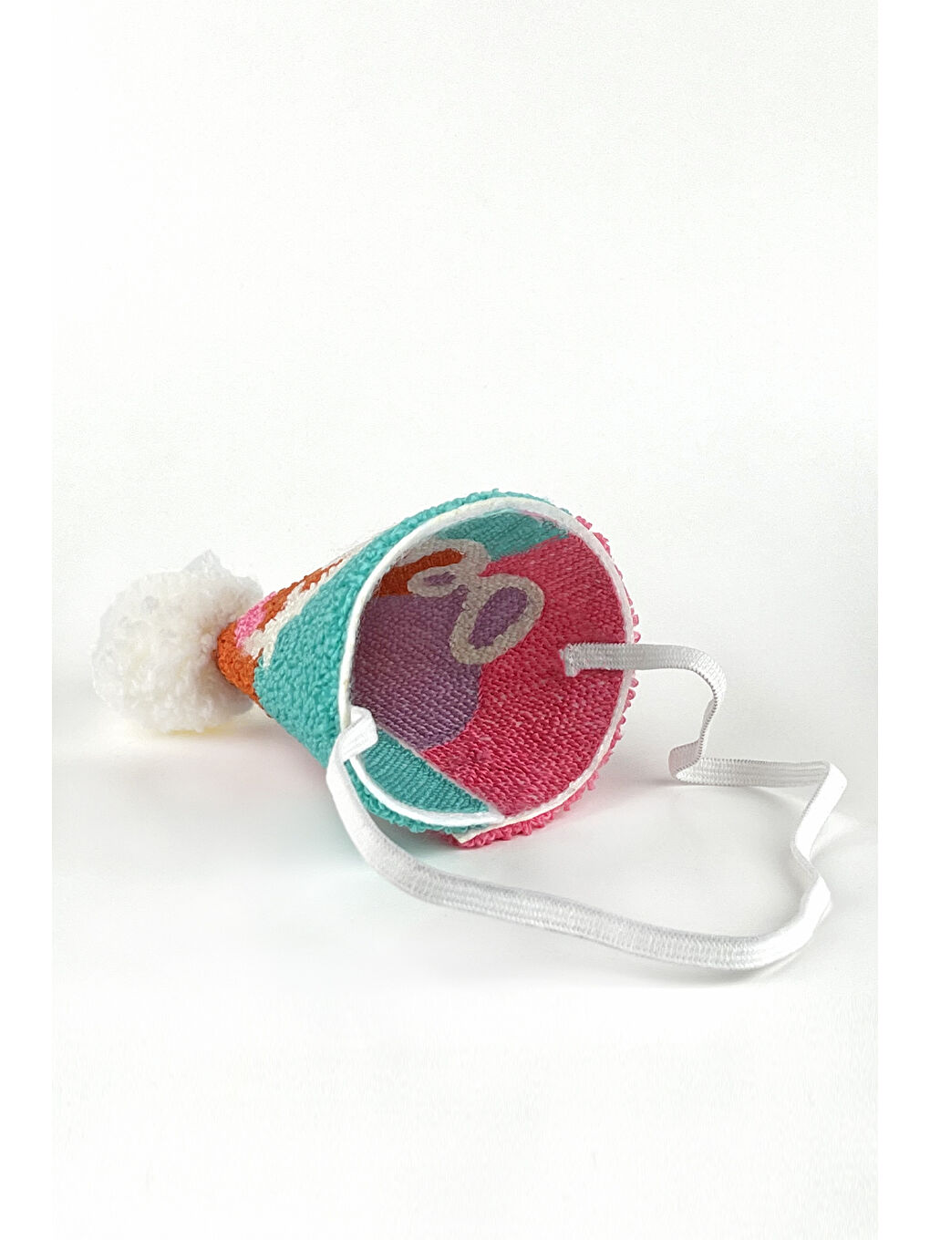 Karışık Çok Renkli Karnaval Punch Nakışlı Two Huni Doğum Günü Saç Bandı-1