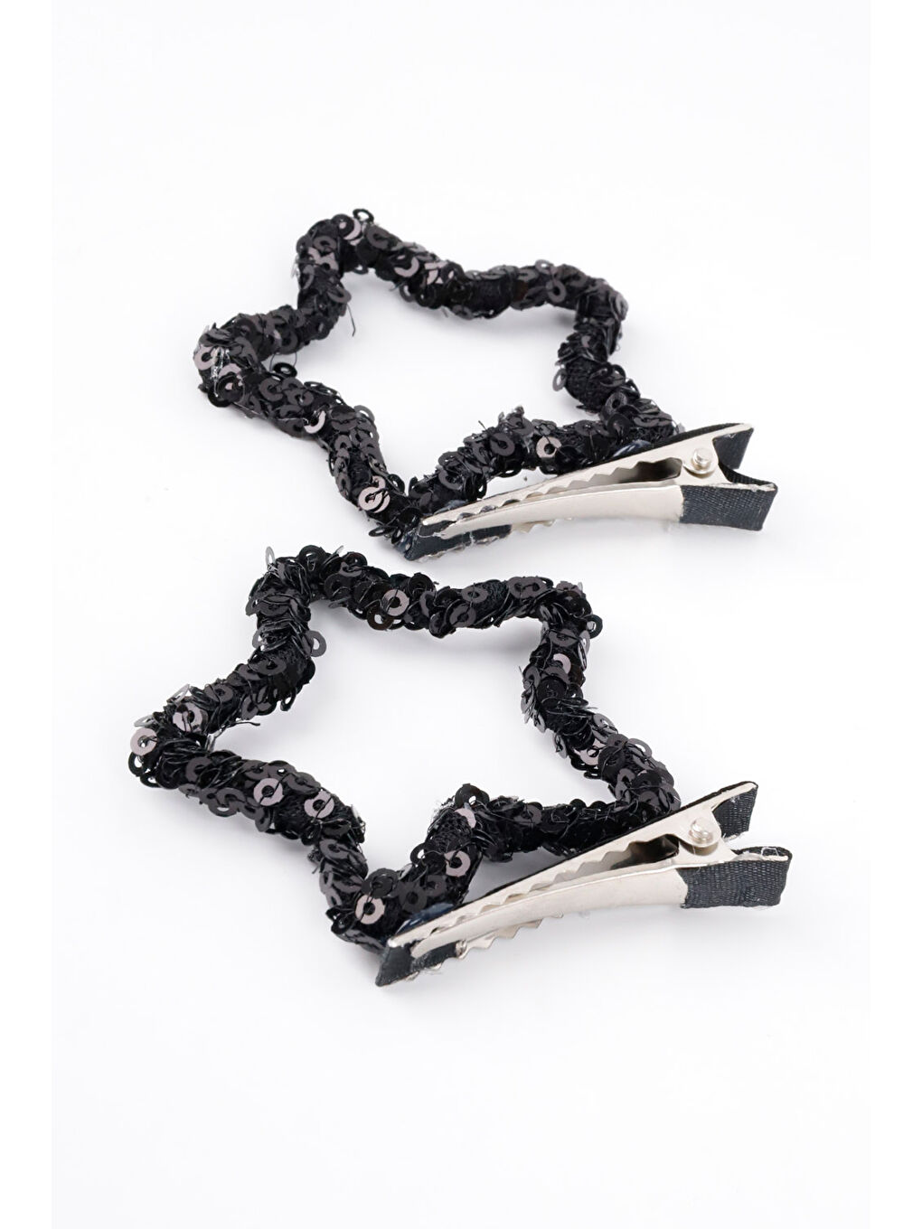 Siyah Payetli Yıldız İkili Kız Çocuk Klips Toka-1