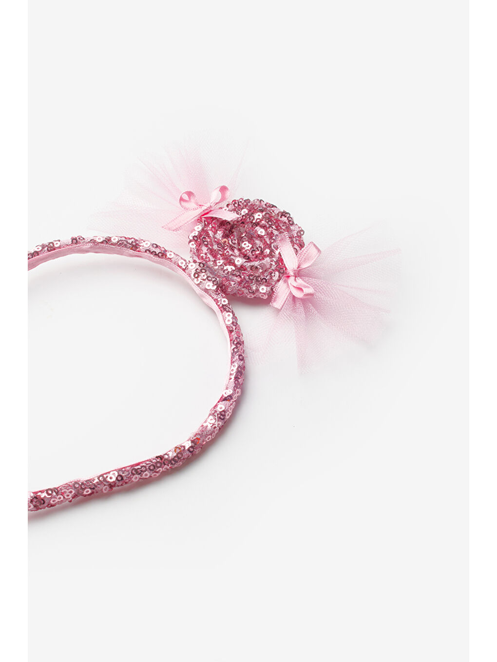 Pembe Pullu Şeker Figürlü Kız Çocuk Taç-1