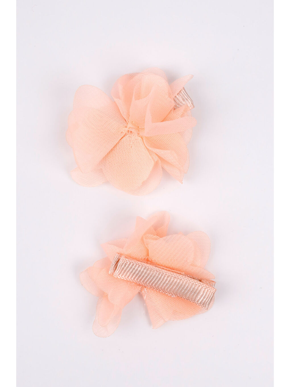 Pembe Somon 2'li Tül Çiçek Kız Çocuk Klips Toka Set-1