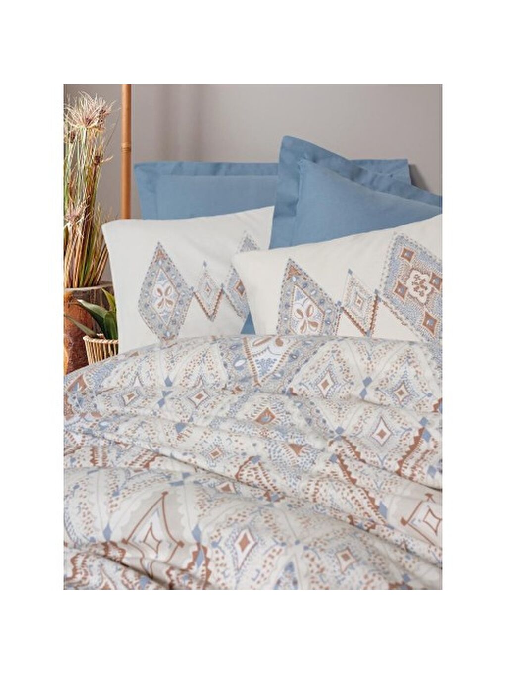 Karışık Pamuk Box Bohem Serisi Çift Kişilik Nevresim Takımı Zanora indigo-4