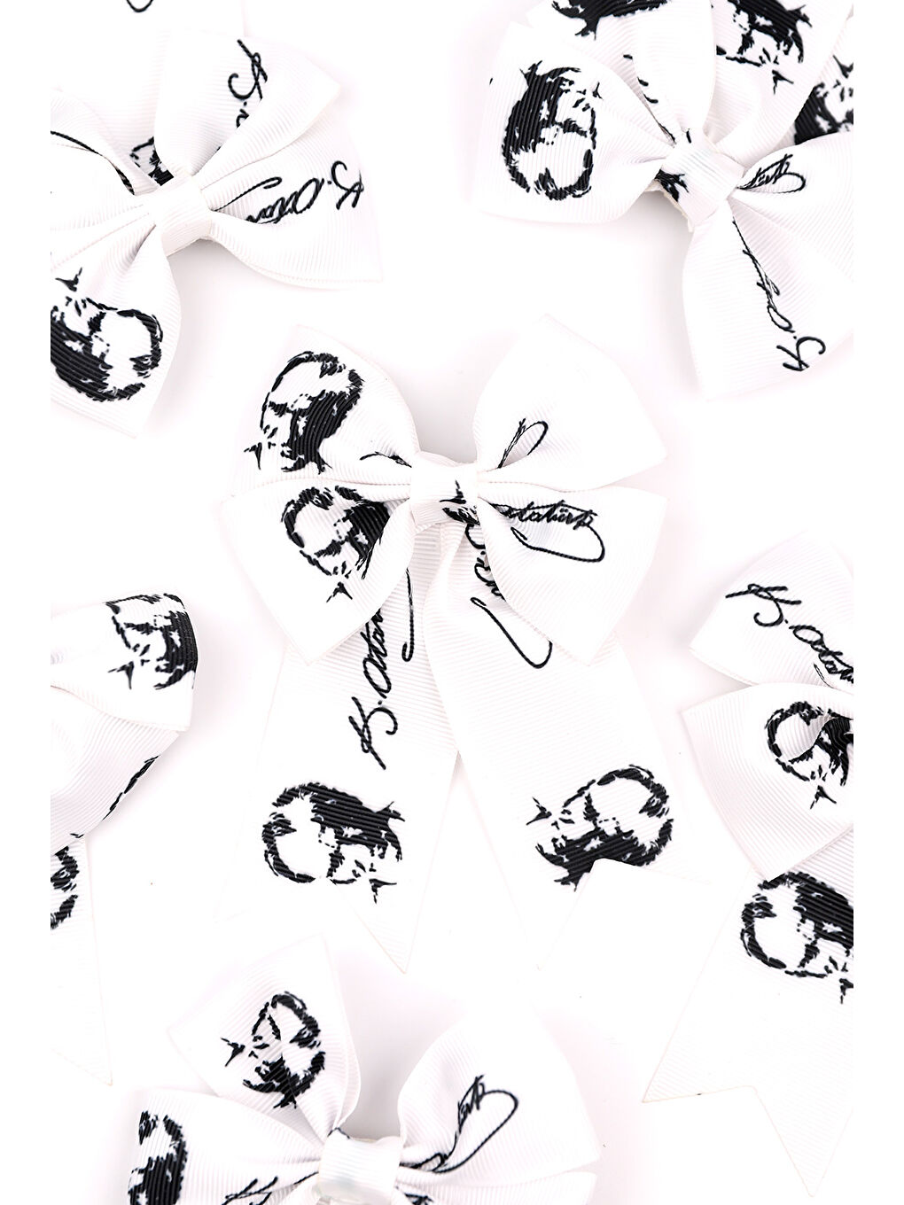 Beyaz Atatürk Baskılı Kız Çocuk Klips Toka-1