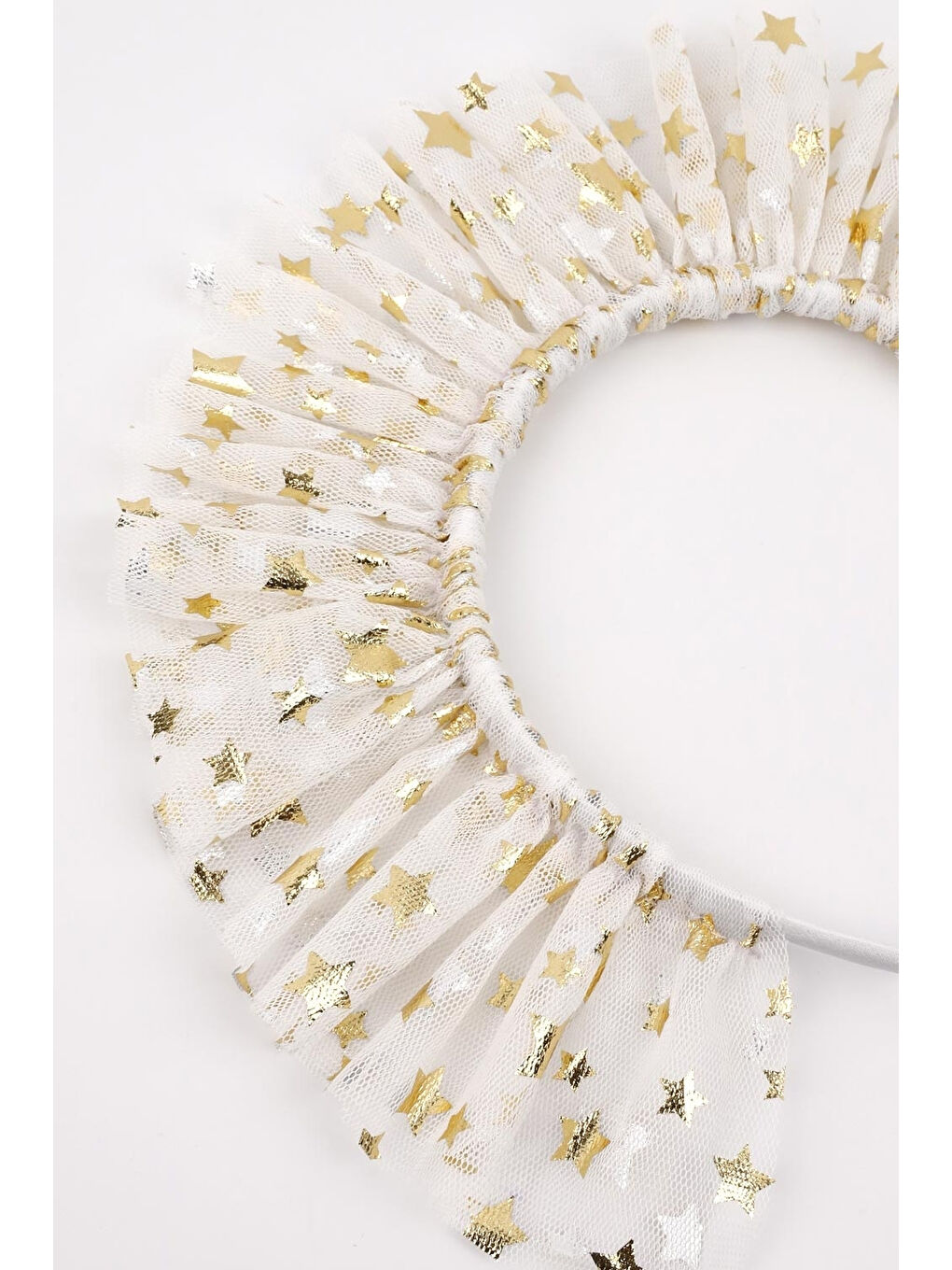 Beyaz Üzeri Yıldızlı Kız Çocuk Tül Taç-1