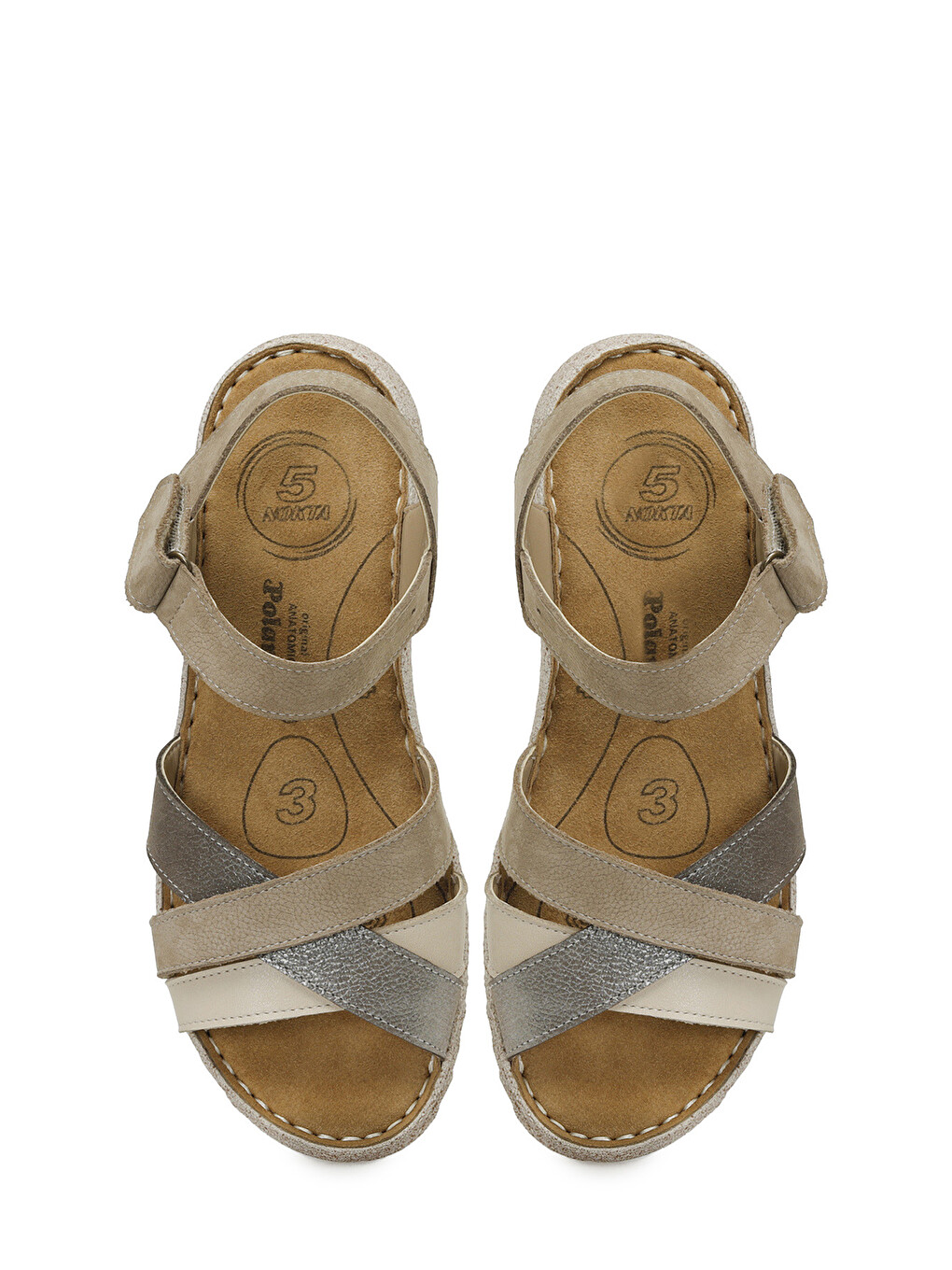 105502.z5fx Bej Kadın Comfort Sandalet-3