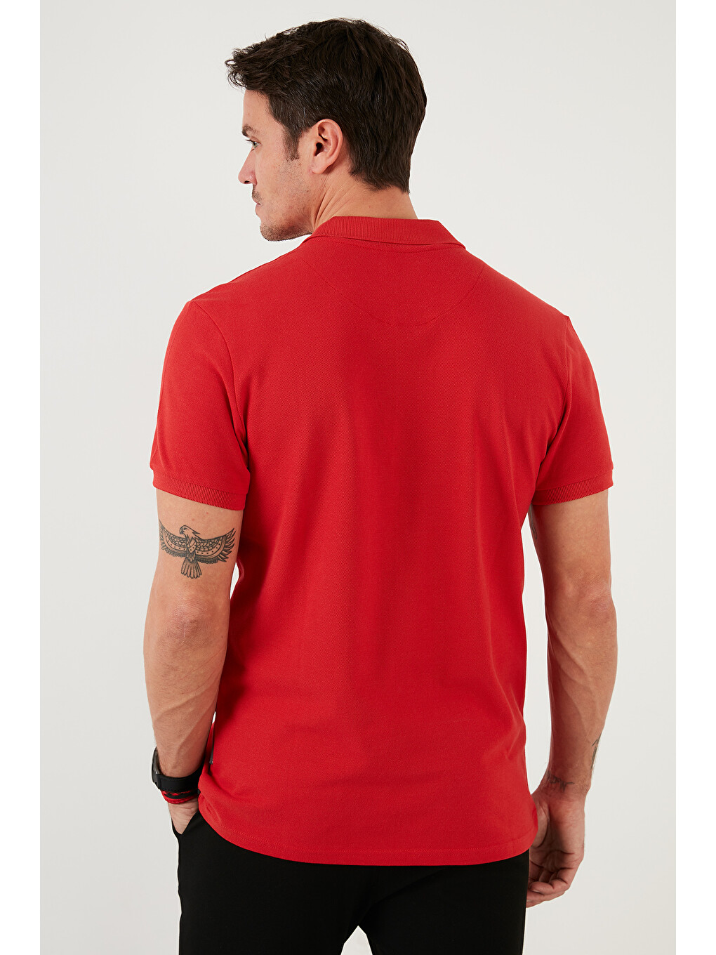 Kırmızı Pamuk Regular Fit Düğmeli 2'li Paket Polo Yaka %100 Pamuk Tişört 5902127S2-3