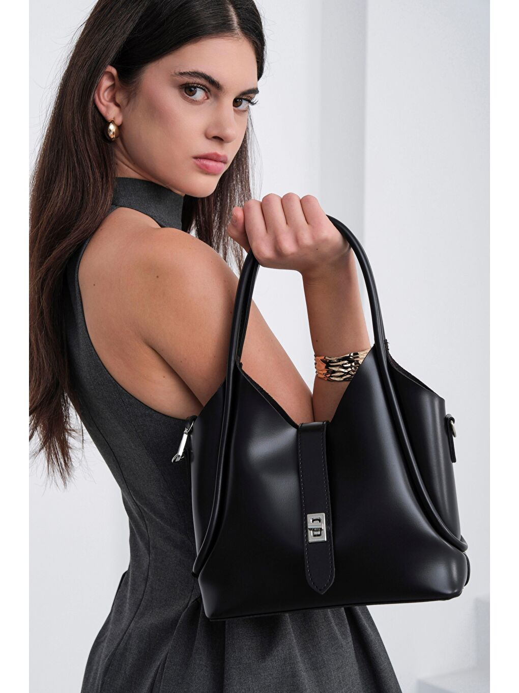 Cindy El Ve Çapraz Çanta Siyah