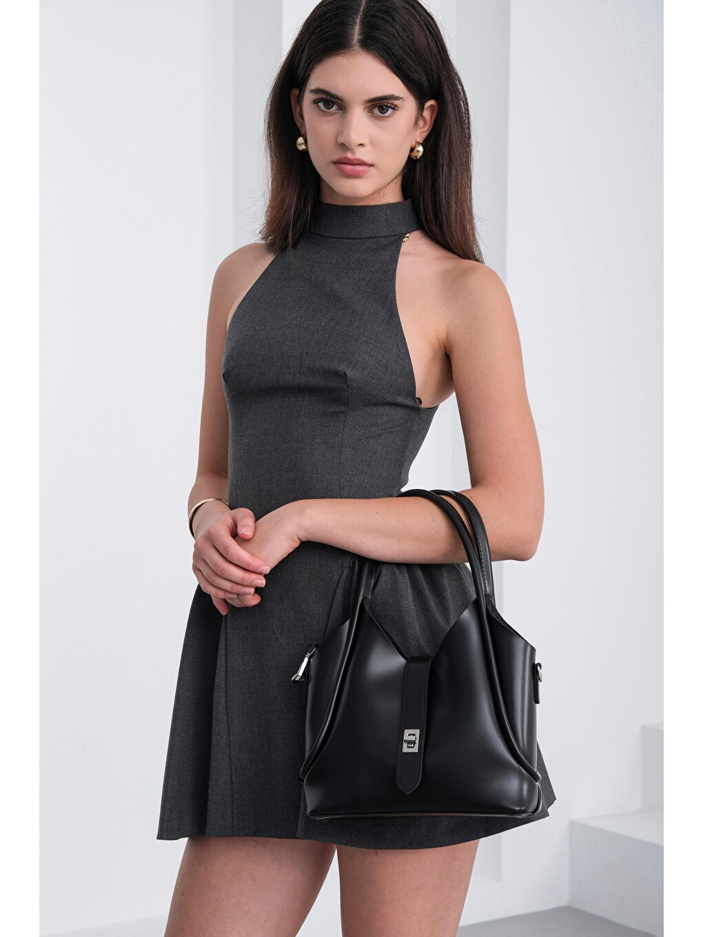 Cindy El Ve Çapraz Çanta Siyah-2