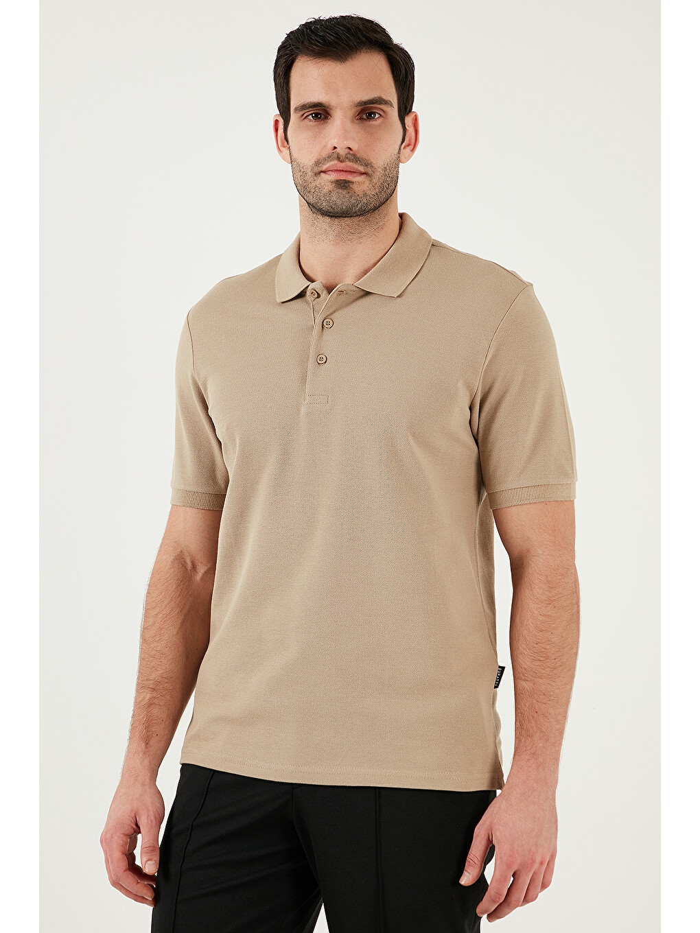 Bej Pamuk Regular Fit Düğmeli 2'li Paket Polo Yaka %100 Pamuk Tişört 5902127S2-1