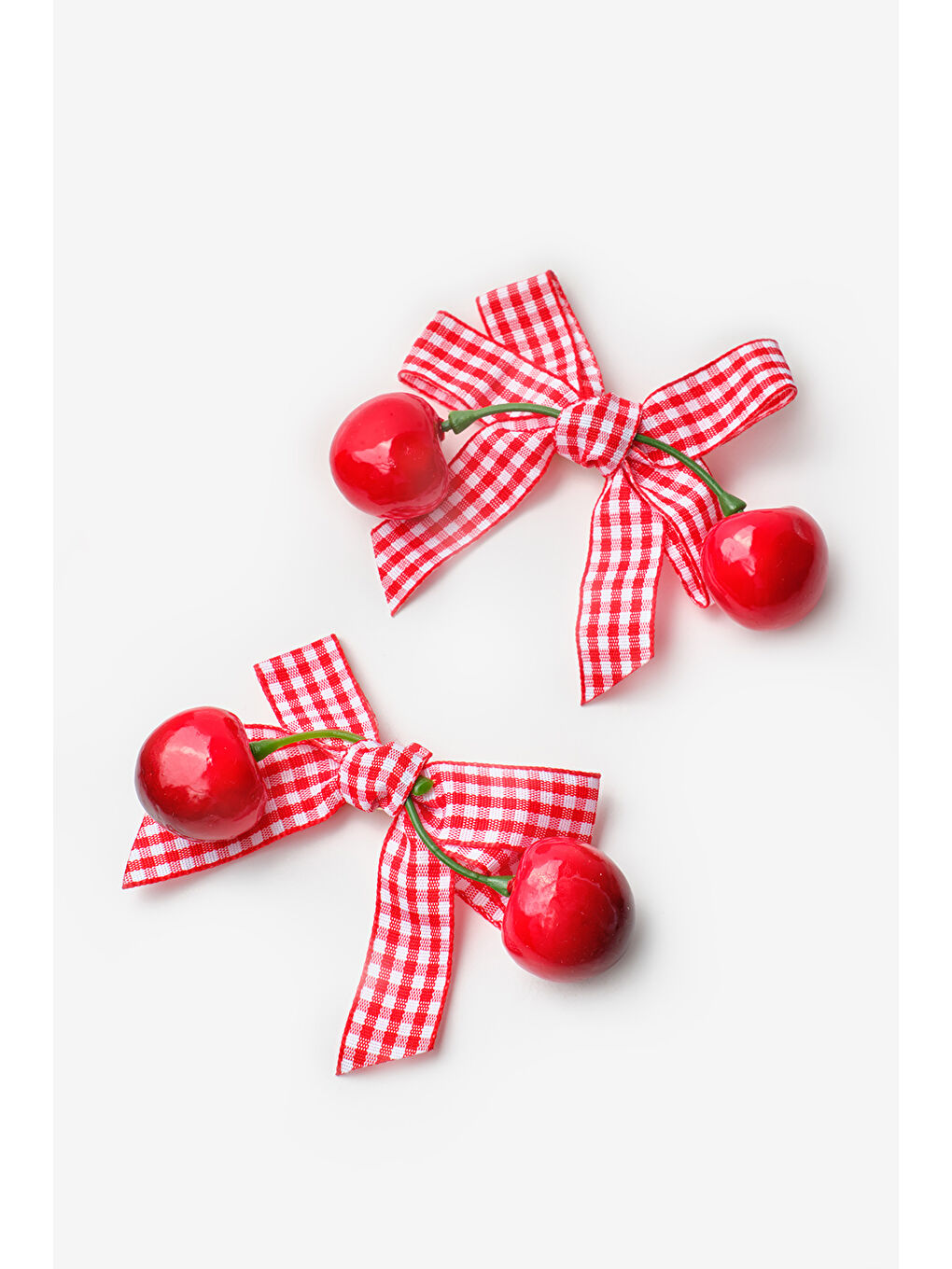 Kırmızı Kiraz Figürlü Kız Çocuk 2'li Toka Set-1