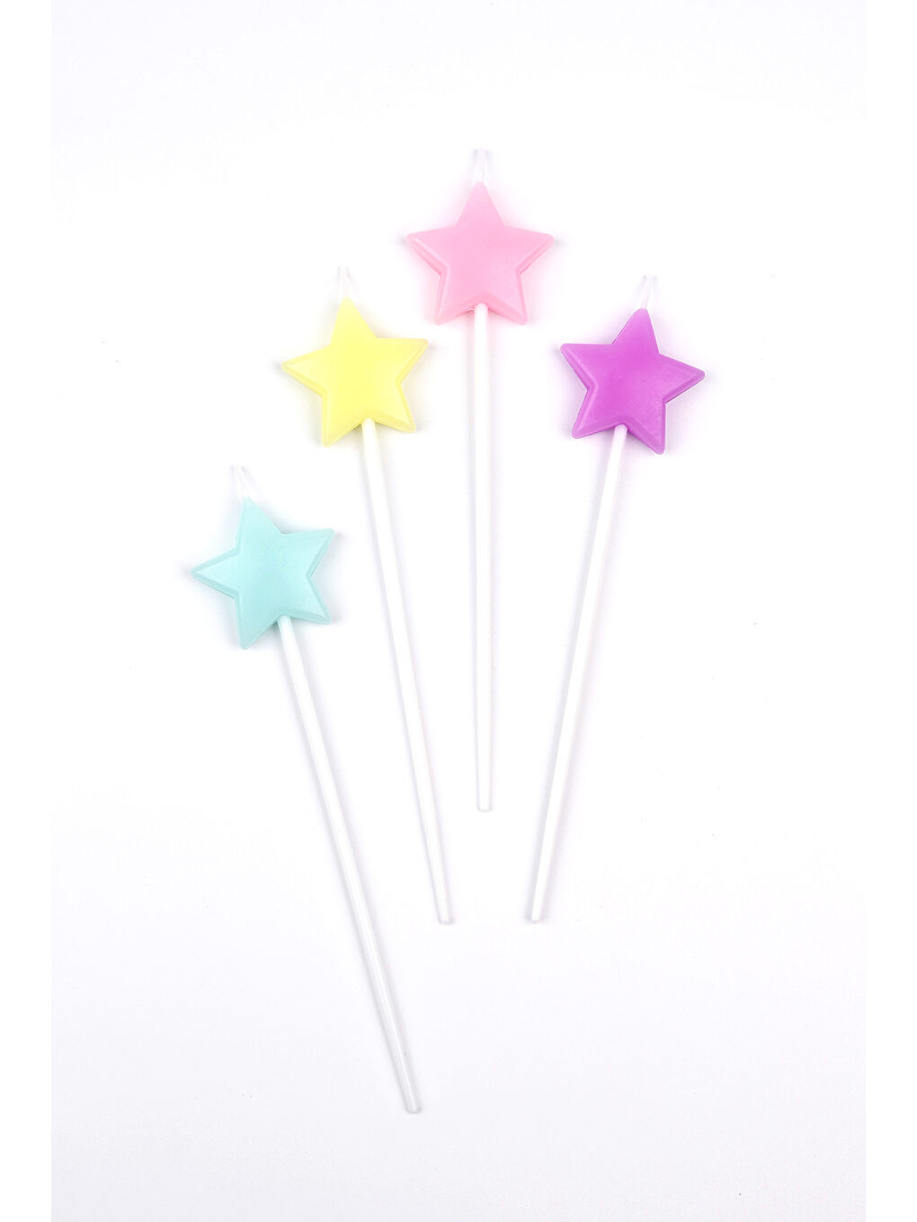 Karışık Çok Renkli 4'lü Yıldız Mum-1