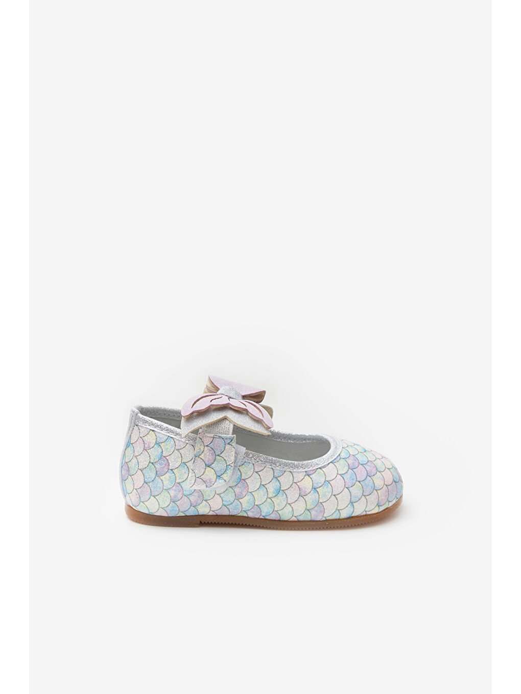 Lila Deniz Kızı Desenli Kız Çocuk Babet Ayakkabı-1