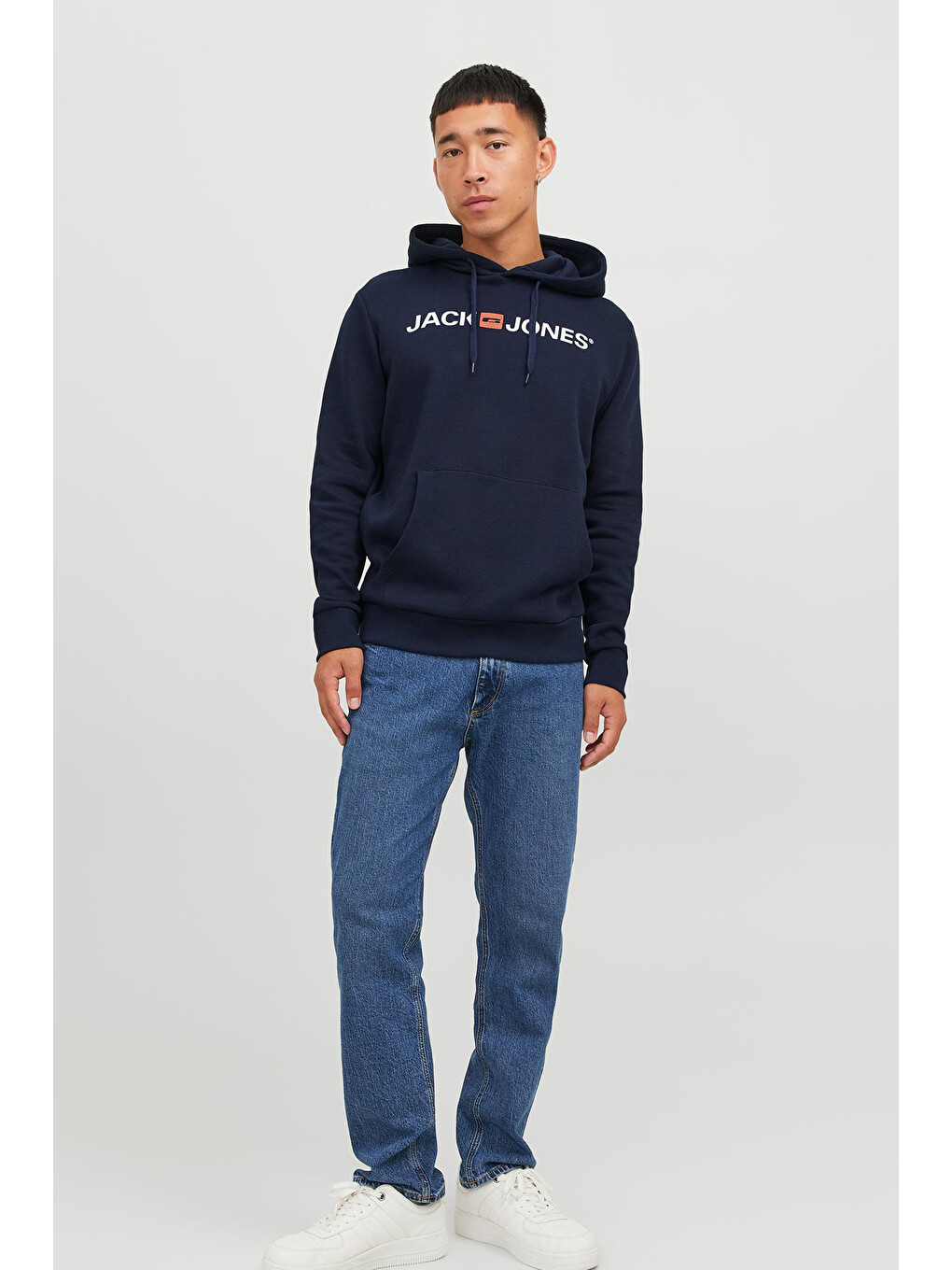 Lacivert Jjecorp Old Logo Regular Kapüşonlu Erkek Sweat 1213-7054-1
