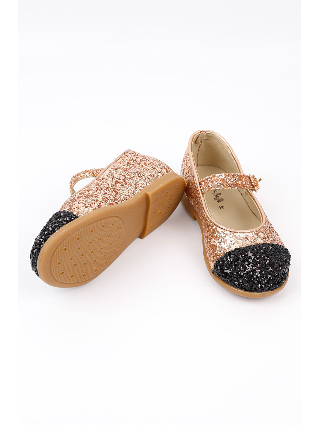 Pembe Rose Pullu Tokalı Kız Çocuk Ayakkabı-2